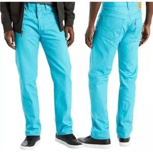 Levi 501 raw unwashed denim straight  blue curaçao blue men’s W38X30